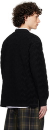 Comme des Garçons Homme Black Pilled Jacquard Check Pattern Sweatshirt