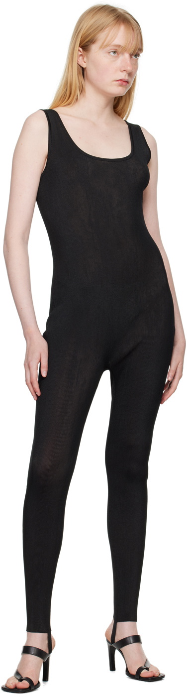 Recto Black Stirrup Bodysuit