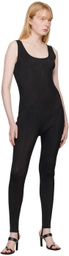 Recto Black Stirrup Bodysuit