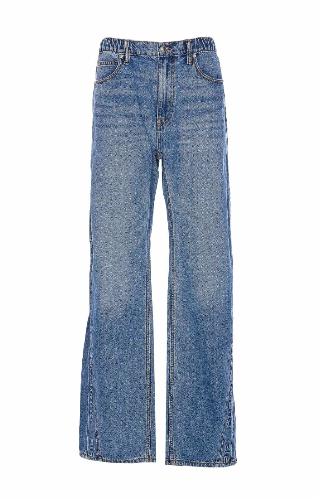 NiziU愛用◆ALEXANDER WANG【関税送料込】Relax straight DENIM Alexander Wang Layered straight-leg Jeans | Blue | FARFETCH