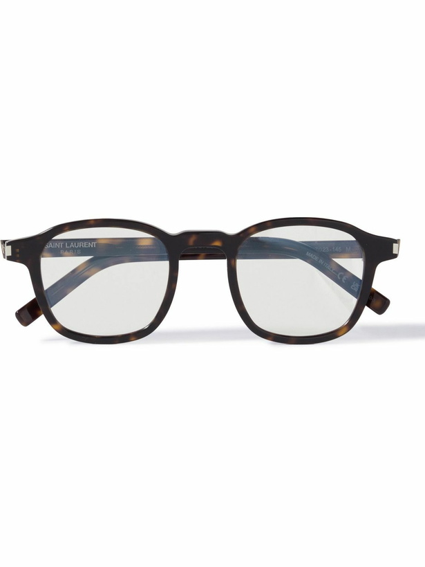 Photo: SAINT LAURENT - Round-Frame Tortoiseshell Acetate Optical Glasses