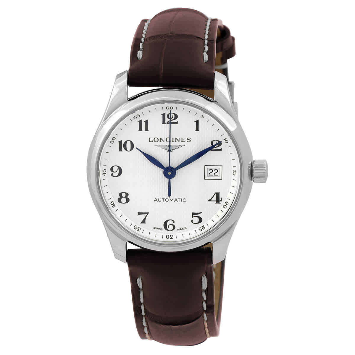 Longines Master Collection Silver Dial Brown Leather Band Stainless Steel Case Automatic Ladies Watch L22574783