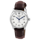Longines Master Collection Silver Dial Brown Leather Band Stainless Steel Case Automatic Ladies Watch L22574783