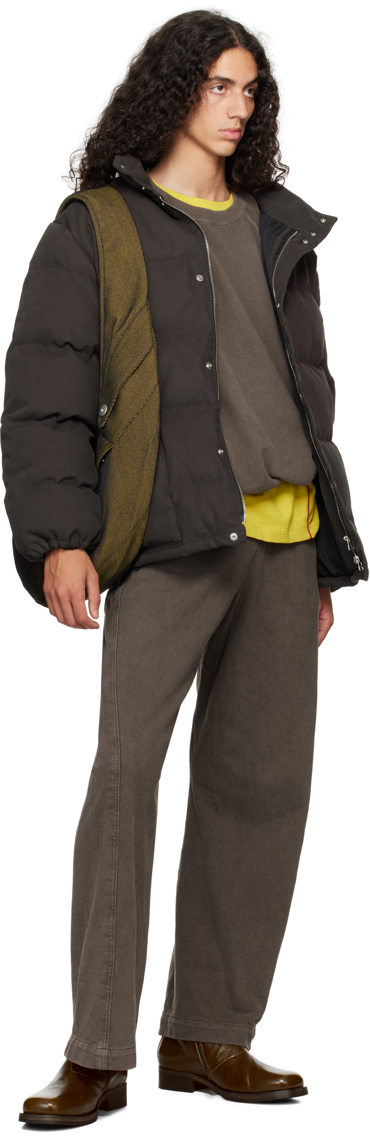 Omar Afridi Brown Noshaq Down Jacket Omar Afridi