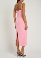 Rebecca Vallance Amaro Crystal-embellished Satin Midi Dress Pink