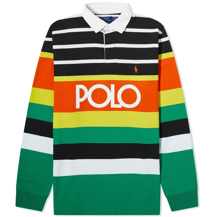 Photo: Polo Ralph Lauren Men's Polo Shirt Sport Rugby Shirt in Elite Orange Multi Stripe