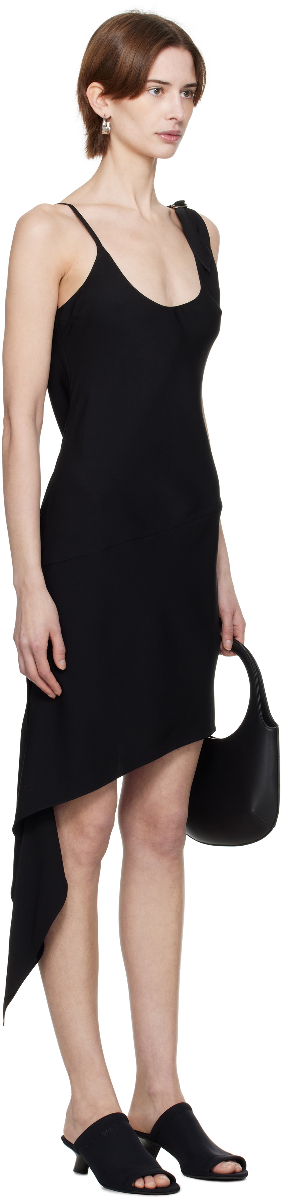 Courrèges Black Scarf Midi Dress