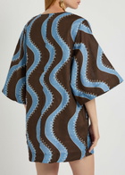 Alemais Frankie Printed Linen Mini Dress Blue