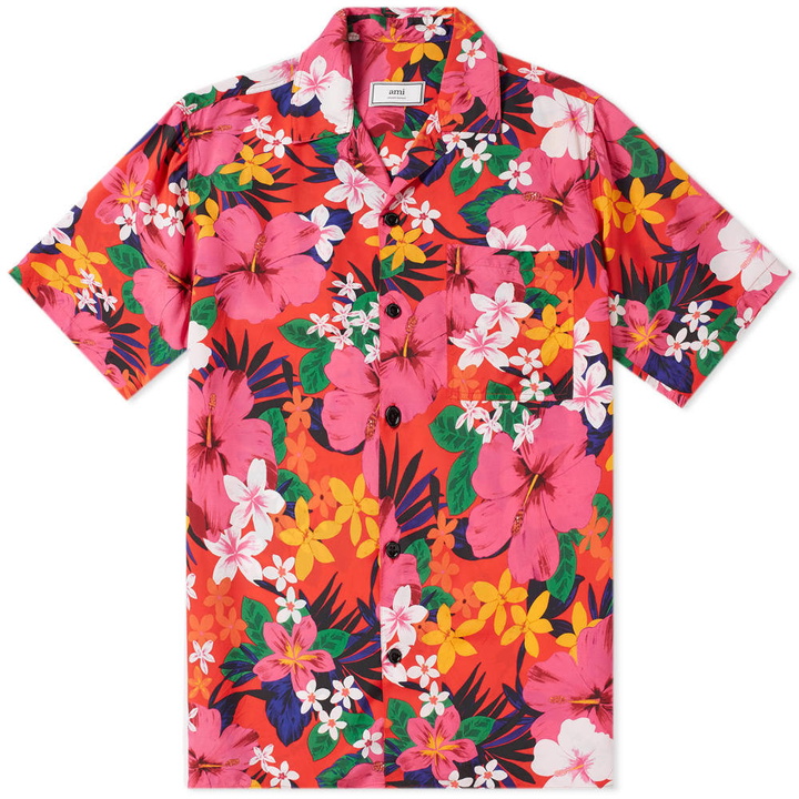 Photo: AMI Short Sleeve Floral Camp Collar Shirt Multi