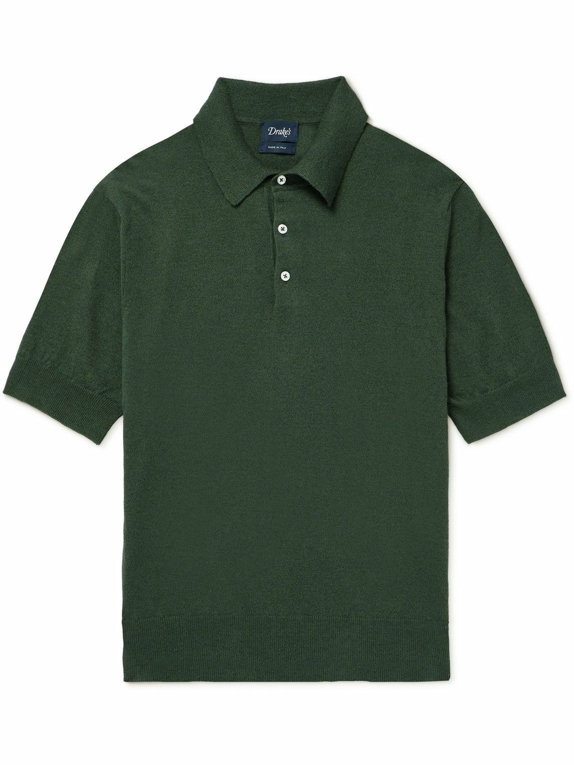 Drake's - Linen and Cotton-Blend Polo Shirt - Green Drake's