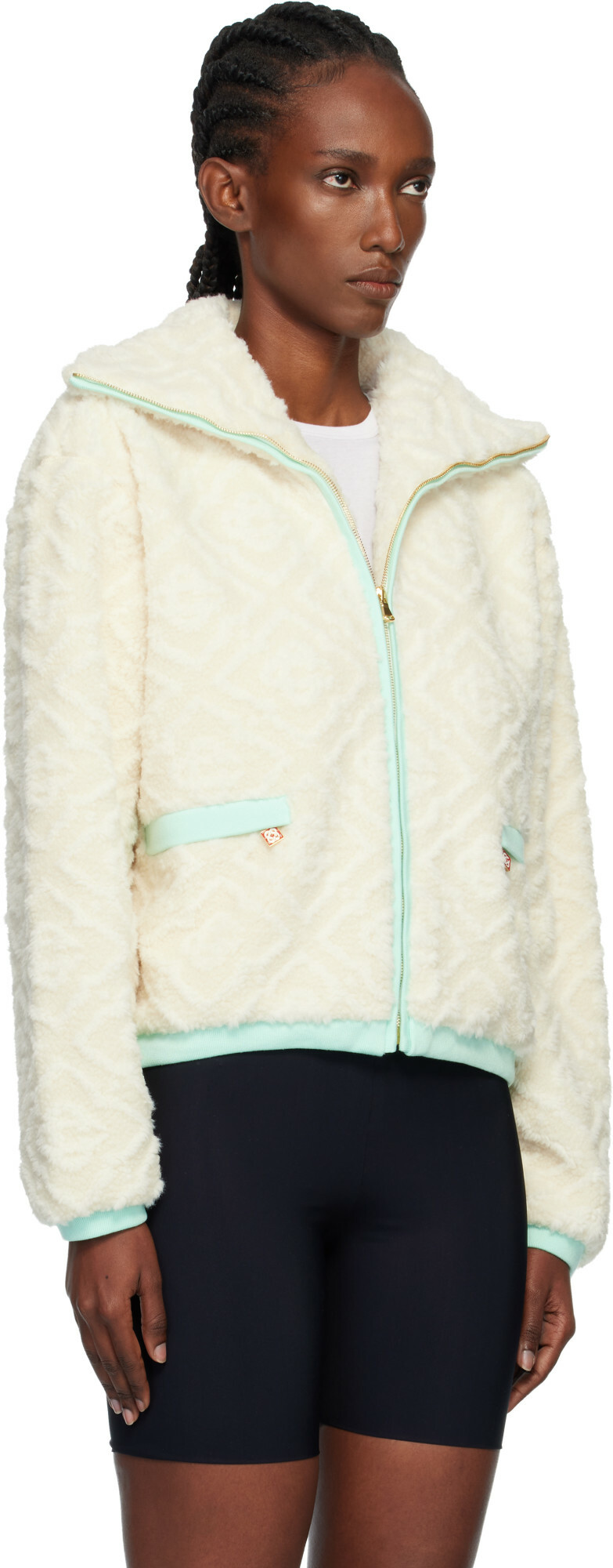 Casablanca Off-White Monogram Jacquard Fleece Jacket