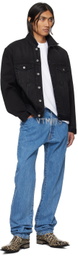 VTMNTS Black Embroidered Denim Jacket
