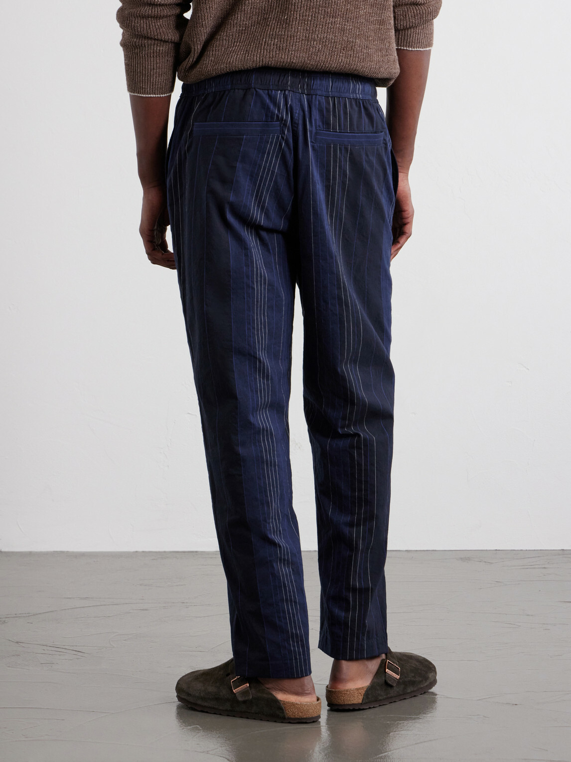 Orlebar Brown - Sonoran Velo Straight-Leg Striped Cotton Drawstring Trousers - Blue