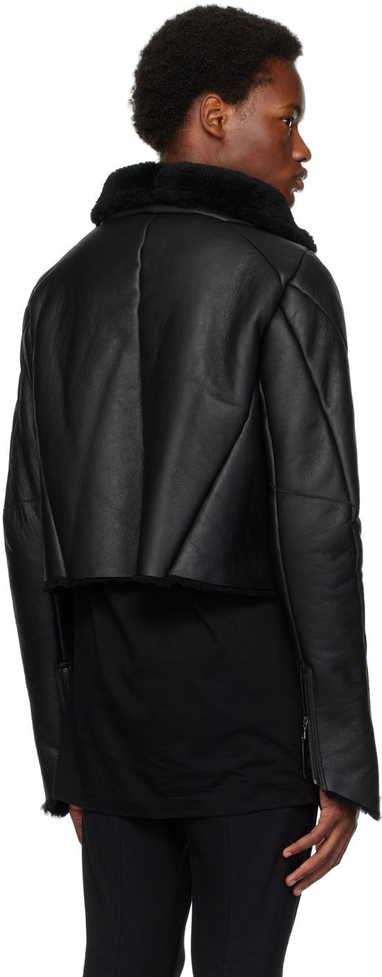 Julius Black Zipped Leather Jacket