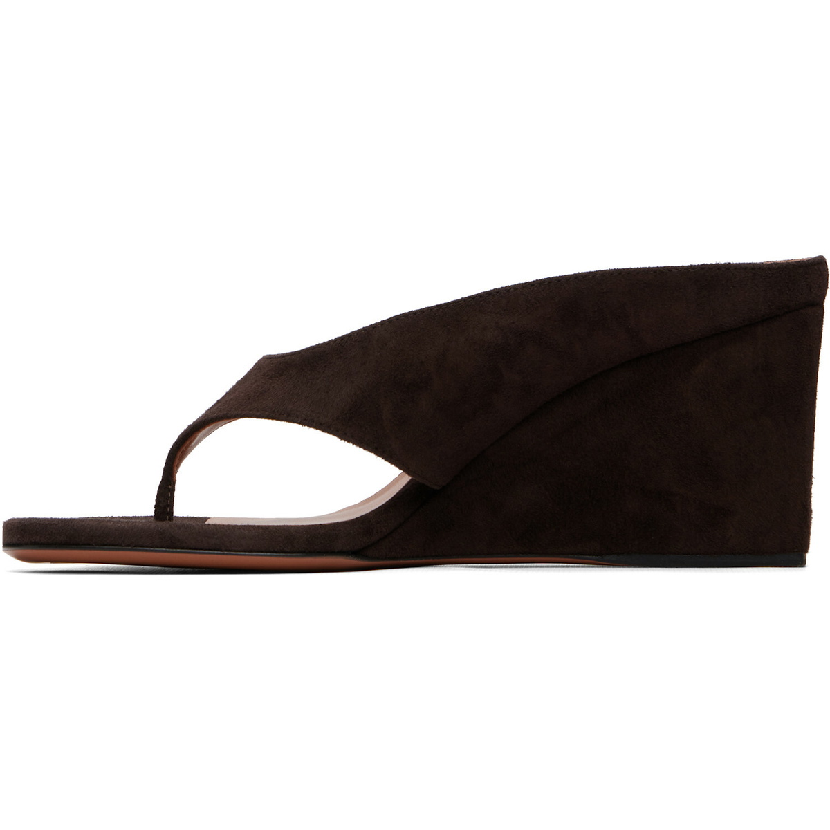 ALAÏA Brown Cube Thong Heeled Sandals