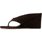 ALAÏA Brown Cube Thong Heeled Sandals