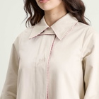 Damson Madder Women's Mercedes Bow Reversible Trench Coat in Red/Ecru