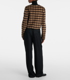 Proenza Schouler Checked leather-trimmed wool-blend jacket
