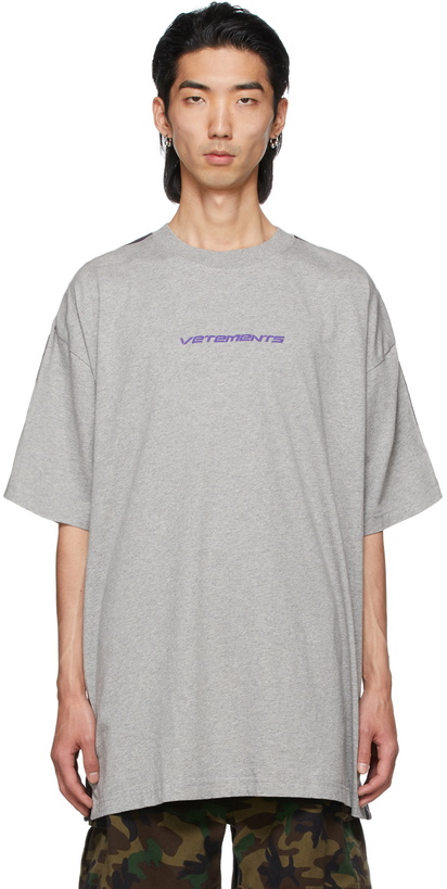 Photo: VETEMENTS Grey Logo Tape T-Shirt
