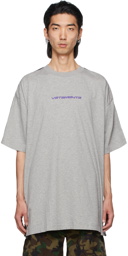VETEMENTS Grey Logo Tape T-Shirt
