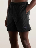 Noah - Straight-Leg Mid-Length Logo-Appliquéd Swim Shorts - Black