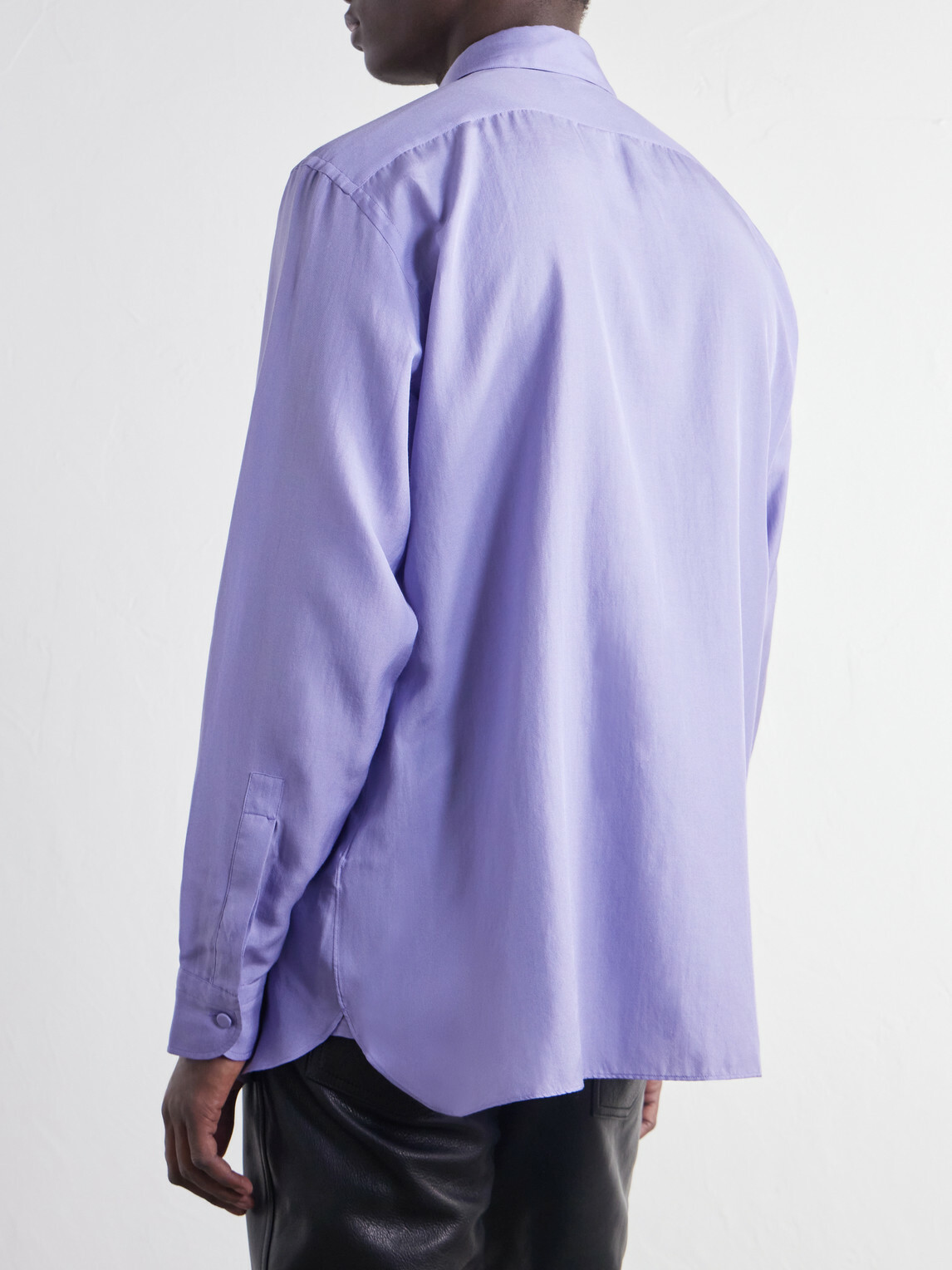 TOM FORD - Cotton and Silk-Blend Twill Shirt - Purple