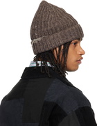 Maison Margiela Brown Rib-Knit Beanie