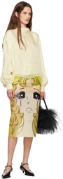 Pushbutton Yellow Crying Girl H-Line Midi Skirt