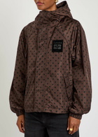 Ganni Polka dot Hooded Shell Jacket Brown