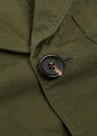 Oliver Spencer Worker Patch Pocket Cotton Shirt Green
