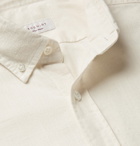 Incotex - Button-Down Collar Textured-Cotton Shirt - Ivory