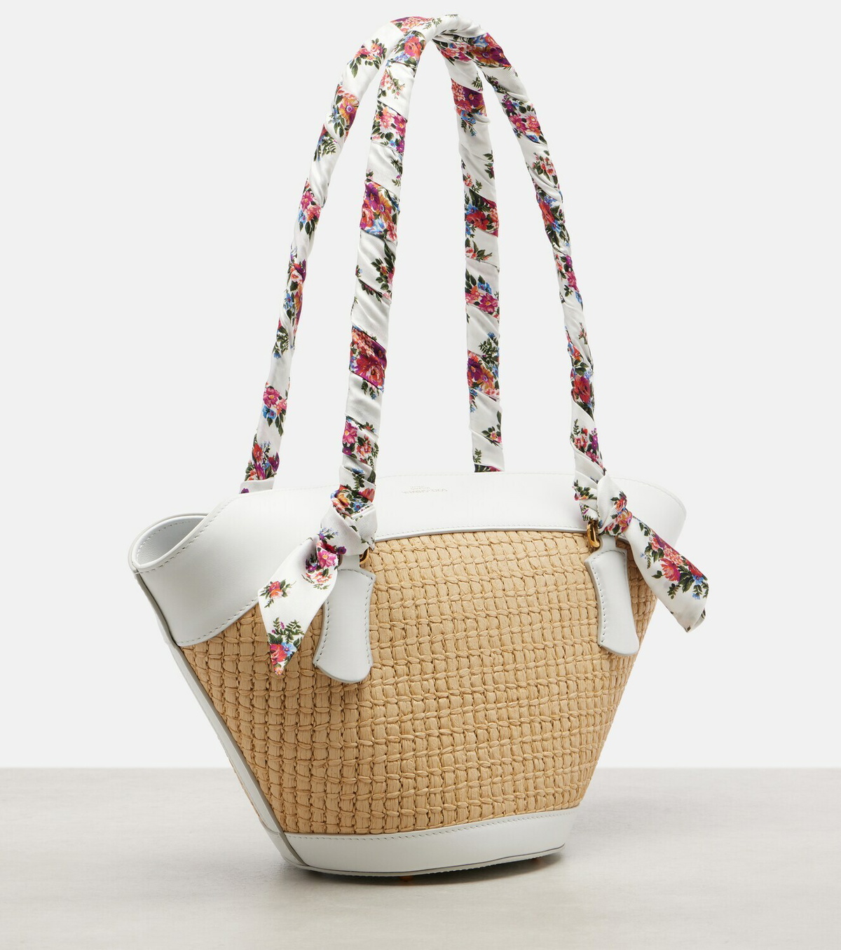 Dolce&Gabbana Capri Medium leather-trimmed raffia tote bag