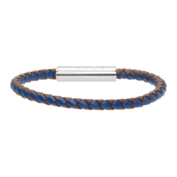 【正規販売店】MARNI BRZB0027A0 BRAIDED BRACELET BLUE/RED Marni Navy and Brown Braided Leather Bracelet Marni