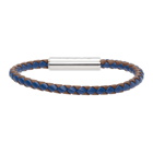 Marni Navy and Brown Braided Leather Bracelet