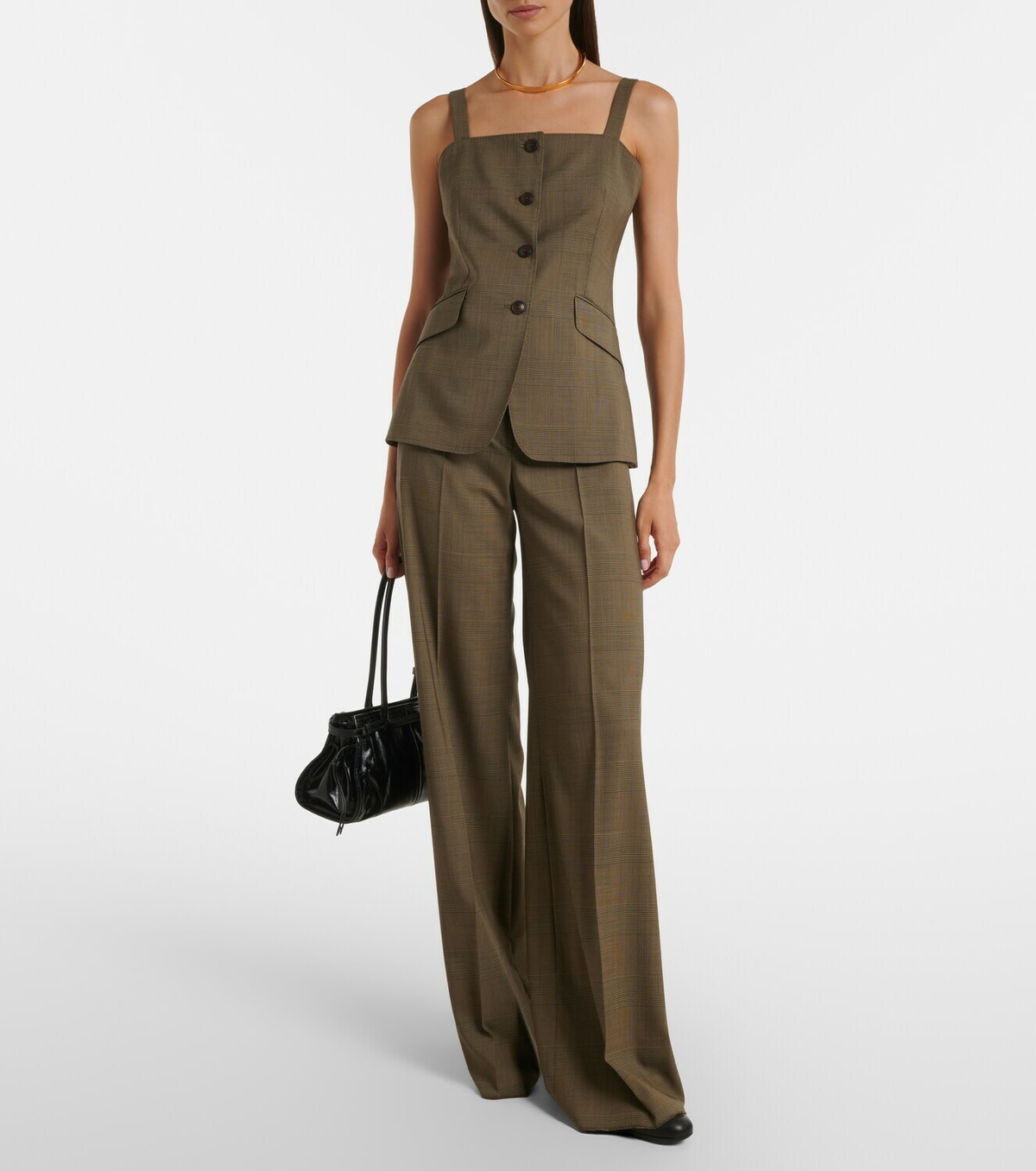Max Mara Plaid virgin wool top