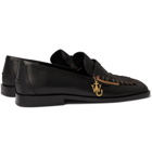 JW Anderson - Whipstitched Suede and Leather Penny Loafers - Black