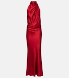 The Sei Draped halterneck silk satin gown