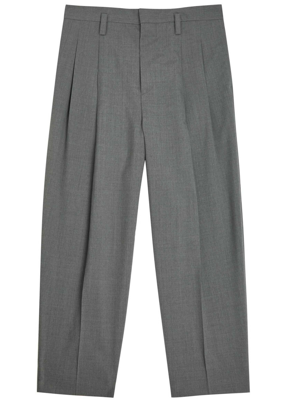 Jil Sander Pleated Wool Trousers Grey