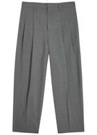 Jil Sander Pleated Wool Trousers Grey
