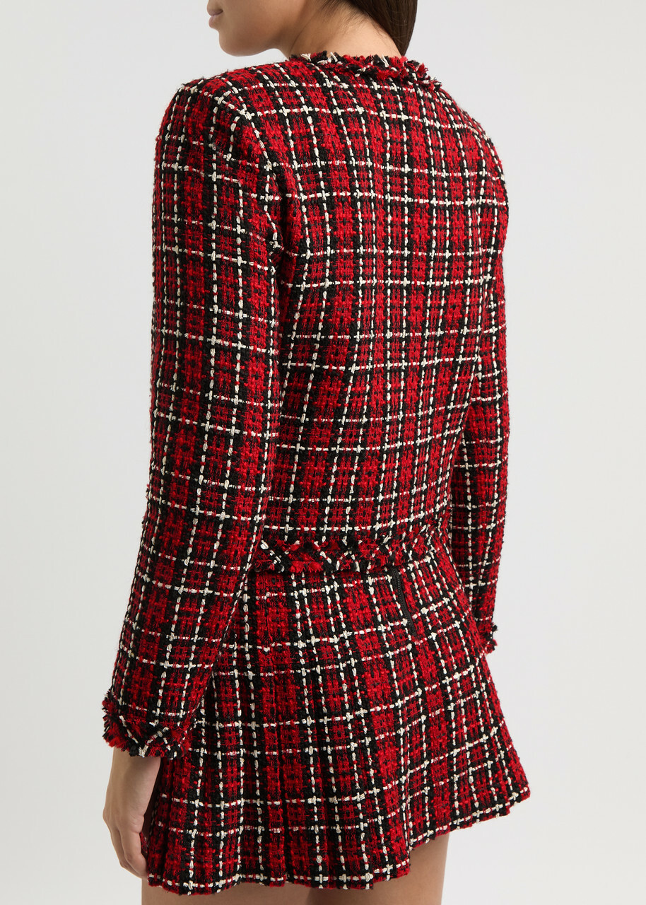 Alice + Olivia Kidman Tweed Jacket Red