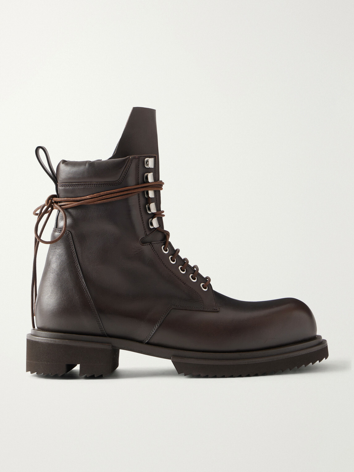 Rick Owens - Army Gabe Leather Lace-Up Boots - Brown