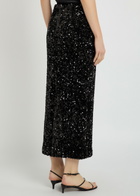 Vince Sequin-embellished Velvet Midi Skirt Black