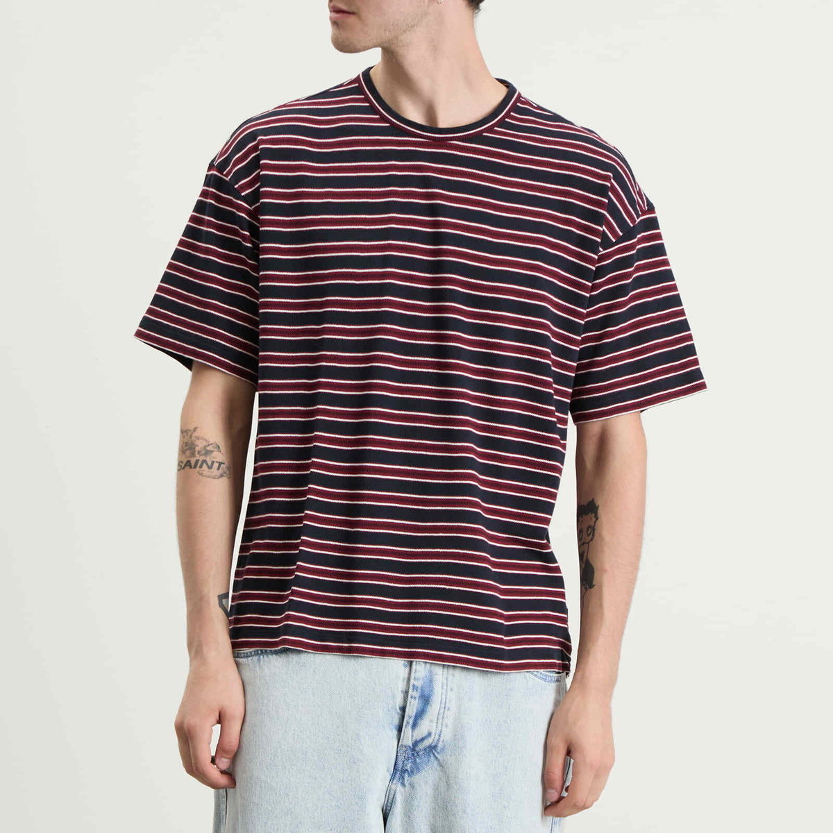 YMC Men's Triple Stripe T-Shirt in Multi