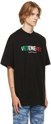 VETEMENTS Black Jersey Italy Logo T-Shirt