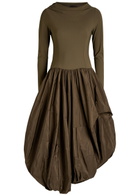 High Audacious Stretch-jersey and Shell Midi Dress Brown