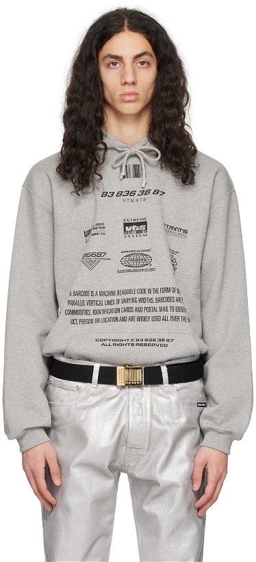 Photo: VTMNTS Gray Movie Barcode Definition Hoodie