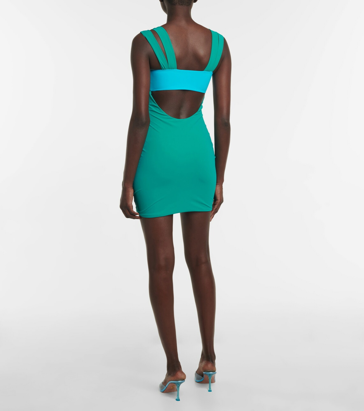 green emerald velvet dress NENSI DOJAKA