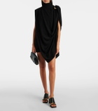 Jean Paul Gaultier Draped embellished jersey minidress