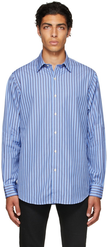 Photo: Polo Ralph Lauren Blue & Navy Striped Poplin Shirt