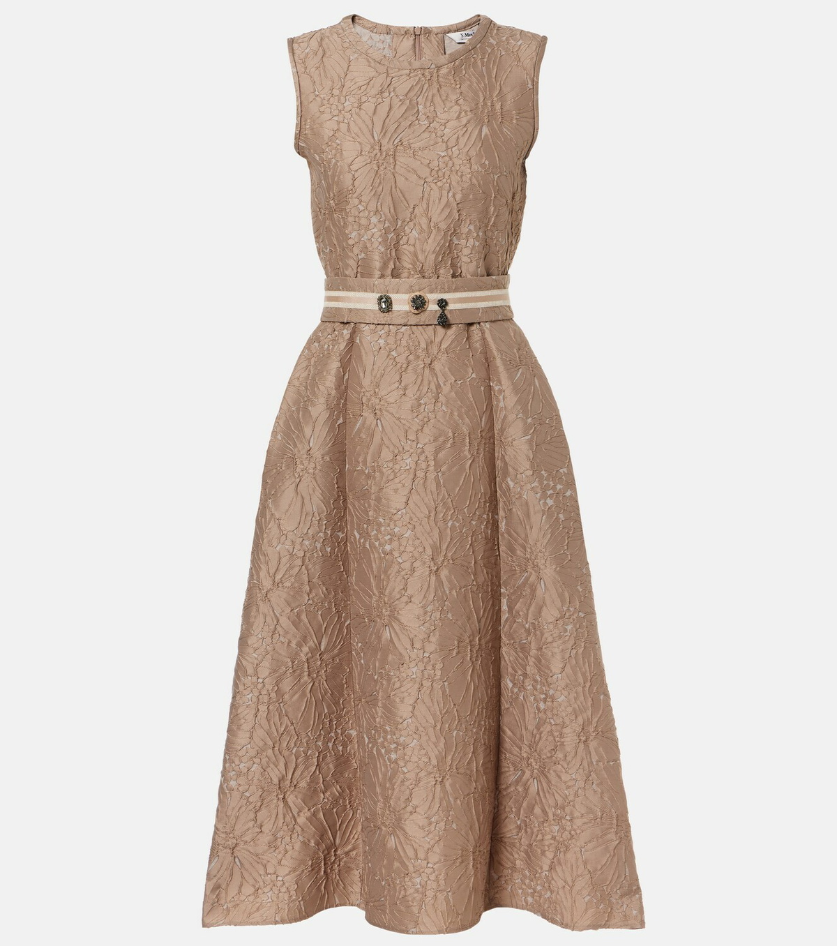 'S Max Mara Belted jacquard midi dress